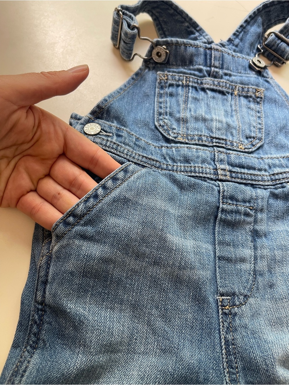 GAP Blue Baby Denim Overalls Size 12-18 M - Picture 4 of 7